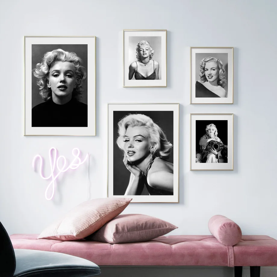 Wall Art Canvas Painting Black White Hollywood Movie Star Nordic Posters And Prints Vintage Wall Pictures For Living Room Decor