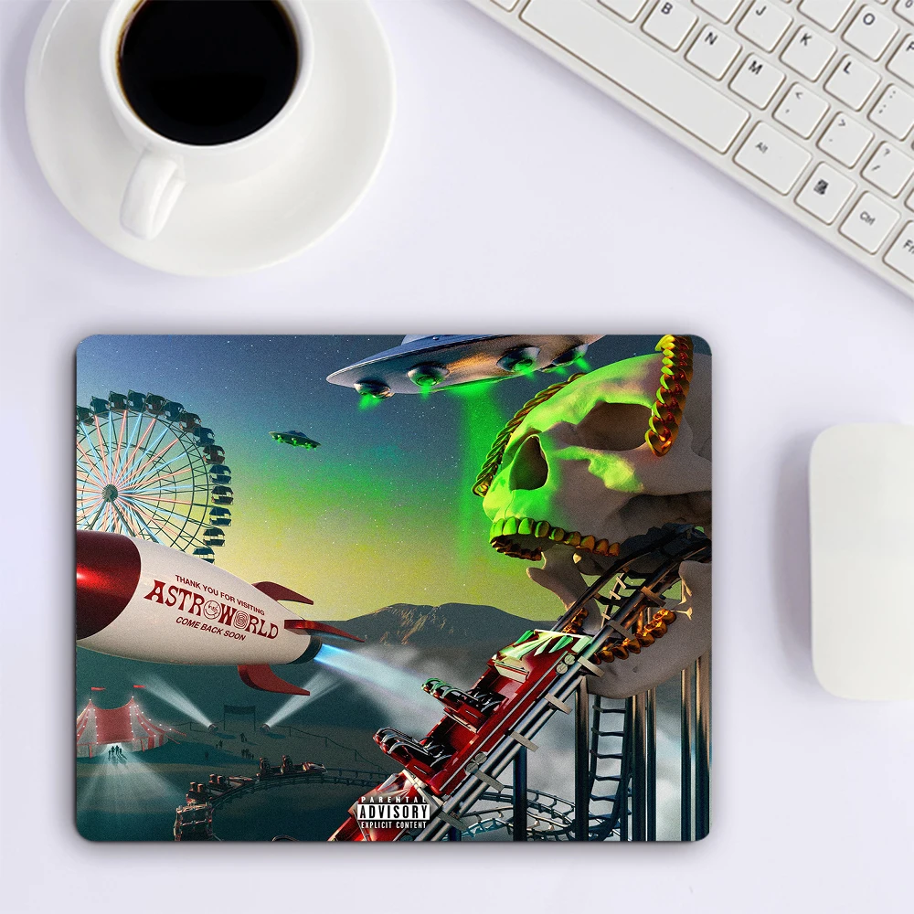 Travis Scott Astroworld Small Mouse Pad Computer Gaming Accessories Keyboard Mouse Mat Laptop Office Desk Pad PC Gamer Mousepad