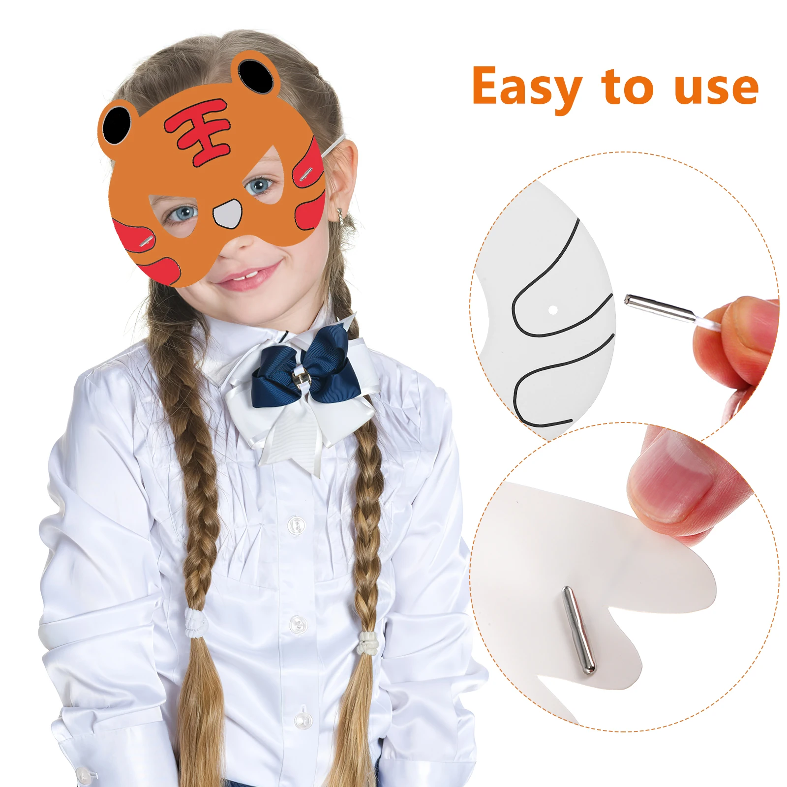 

32 pcs Mask Set 6 Colors Watercolor Pens Animal Masquerade Unpainted Blank Creative Festival Costume Party for Women