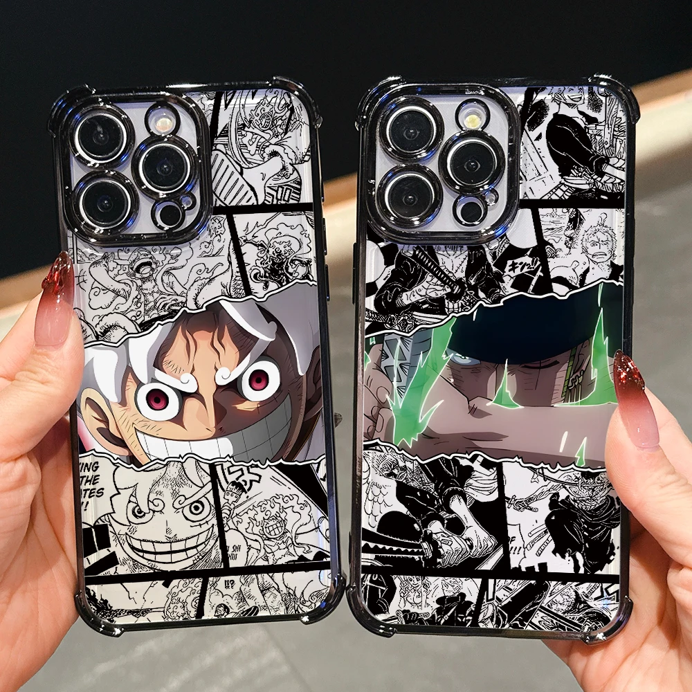 One P-Pieces L-Luffies Phone Case for iPhone 18 17 Air 16 15 14 Plus 13 12 11 Pro Max X Xs XR e Anti-drop Transparent Soft Cover