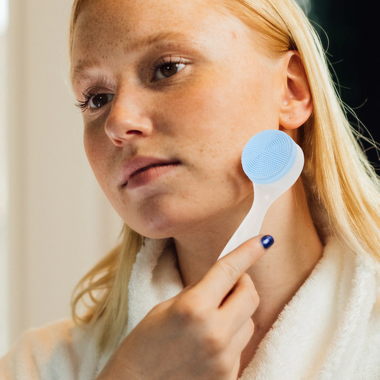 2 szt. Szczoteczka do twarzy silikonowa do oczyszczania skóry, delikatny peeling, narzędzie do masażu dla skóry wrażliwej, niemowląt, nastolatków, dorosłych, unisex