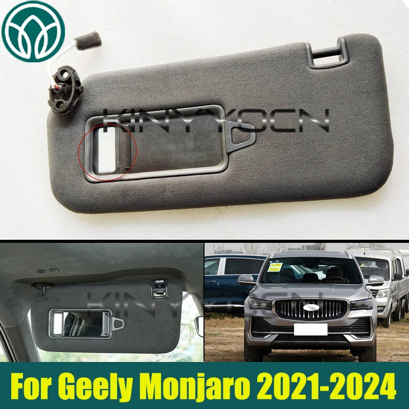 

Black Sun Visor For Geely Monjaro 2021 2022 2023 2024 Side Shade Sunvisor With Mirror With light Sunshade Cover Shade Sun Visor