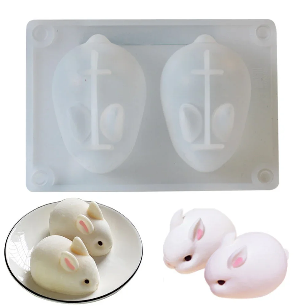 3D Rabbit Soap Mold Silicone Mould DIY Candle Mold Cute Cake Pudding Molds Cake Chocolate Dessert Mould Candle Making Supplies