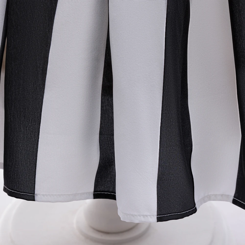 4-12 years Girl Halloween Dress and headband Master Horrible Monk Black and White Striped Dress Role Play Cosplay Costume Dress
