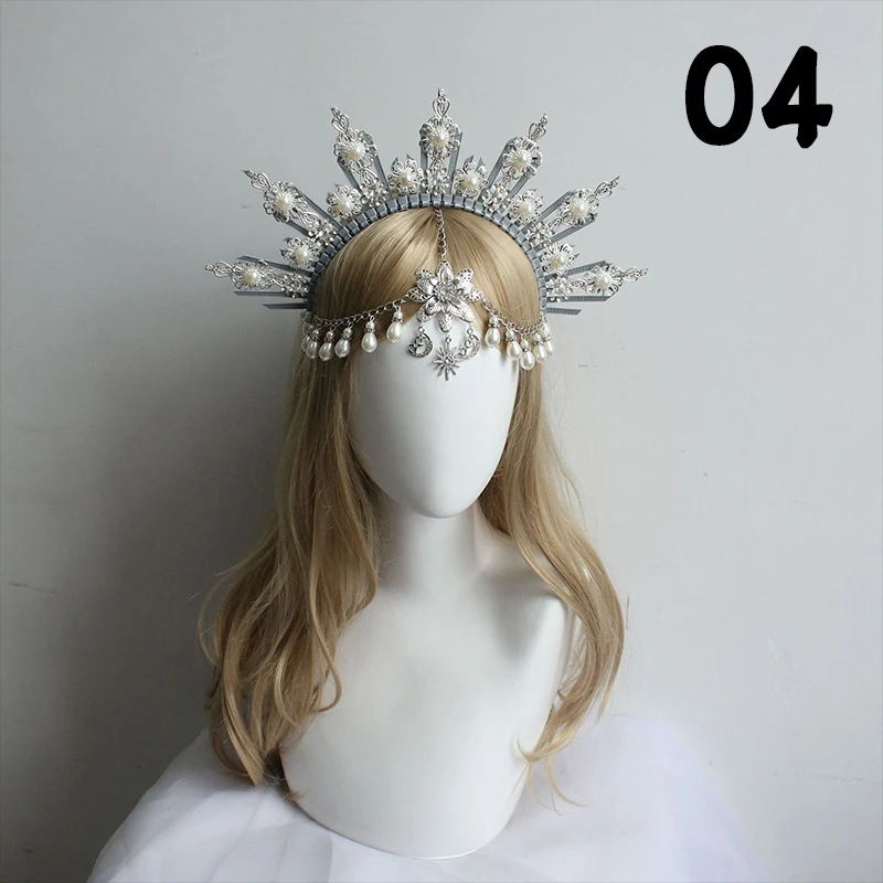 Gothic Halo Kroon Hoofddeksel Barok Koningin Prinses Kroon Haarband Zonnegodin Tiara Diy Materiaal Kit Lolita Haaraccessoires