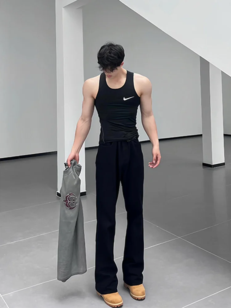 

Мужские джинсы Bla Ice Silk Slim Fit, летние, эластичные, расклешенные, с высокой талией, длинные брюки из смесовой ткани (хлопок, полиэстер, спандекс), износостойкие.