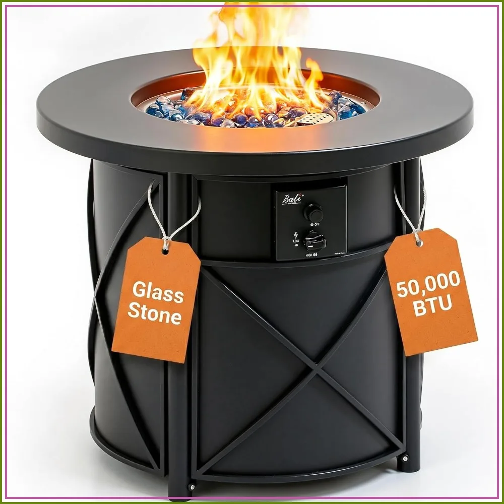 50000 BTU Propane Fire Pit for Outdoor, Smokeless Fire Bowl for Patio, Backyard, Garden, Camping