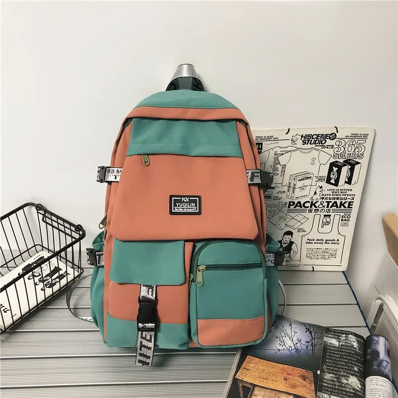 Korean schoolbag female student backpack large capacity fashion boy backpack computer bag femal school backpack  school bags