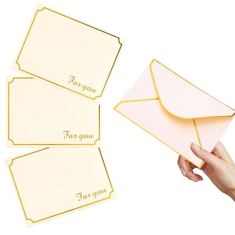 

40PCS/Pack Bronzing Envelope Bag High-grade Invitation Postcard Storage Packaging Stationery Birthday Wedding Festival Party ZYF