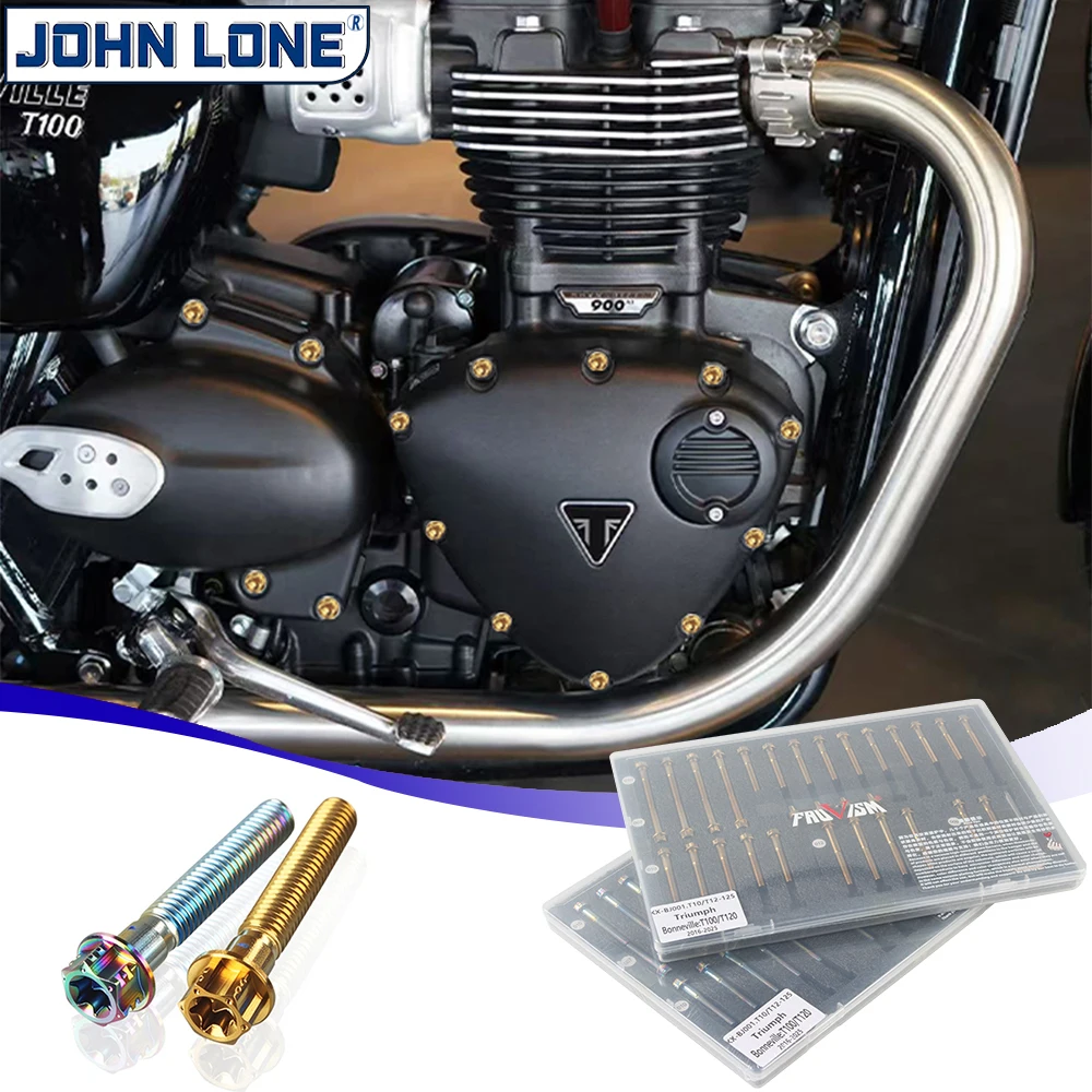 

For Triumph Bonneville T100, T120, 2016-2025 Motorcycle Colored Engine Bolts, M6 Torx Stainless Steel Flange Heads Screw kit