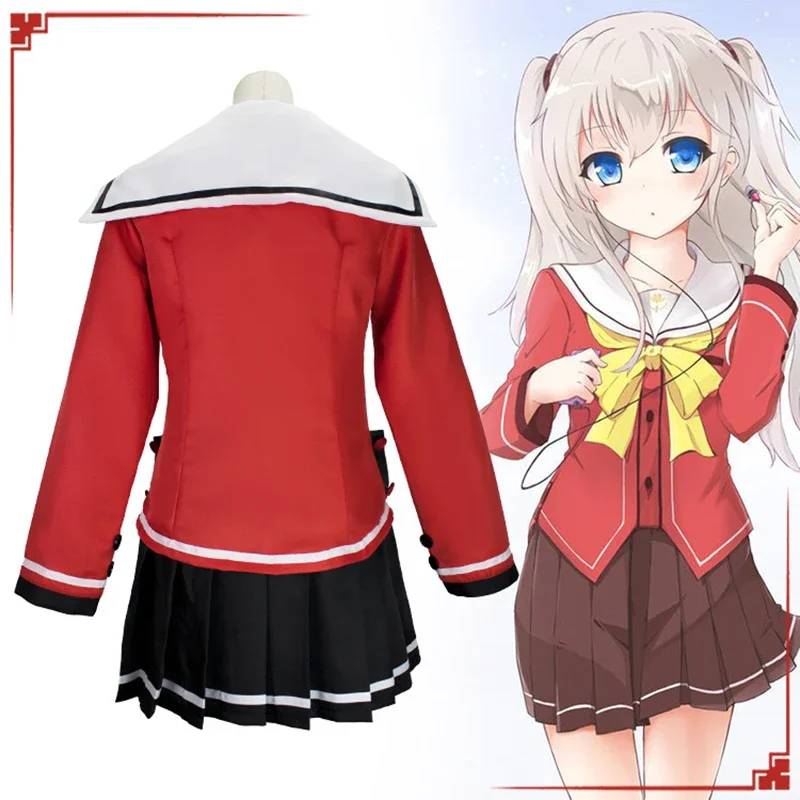 Anime Charlotte Tomori Nao Cosplay Costume Wig Loli Red School Uniform Halloween Stage Performance Carnival Party Role Play Suit