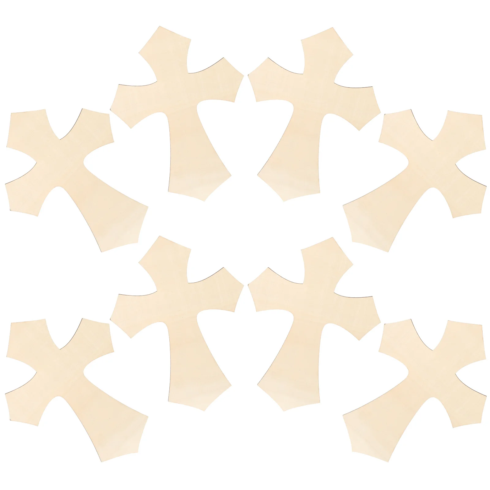 8 قطعة انقطاع الصليب الخشبي أشكال حرفية غير مكتملة لديي ديكور المنزل ريفي جدار الفن الخشب الحلي علامات فارغة للحرف اليدوية