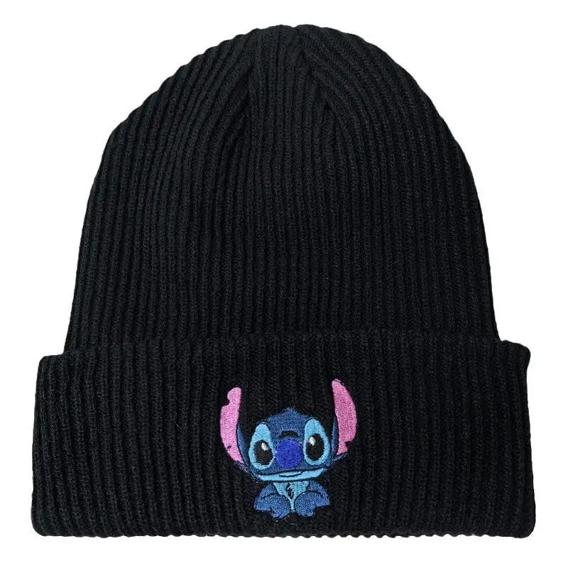 New Stitch Embroidered Knitted Hat Kawaii Disney Cartoon Lilo & Stitch Thermal Hat for Couples Cute Anime Birthday Holiday Gifts