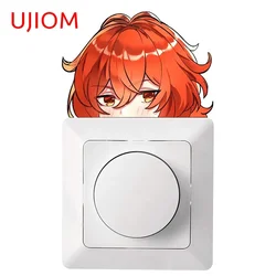 UJIOM 13cm X 9.5cm Game Genshin Impact Peeker Wall Sticker Amusing Switch House Decal Creative Mural Art Home Decoration