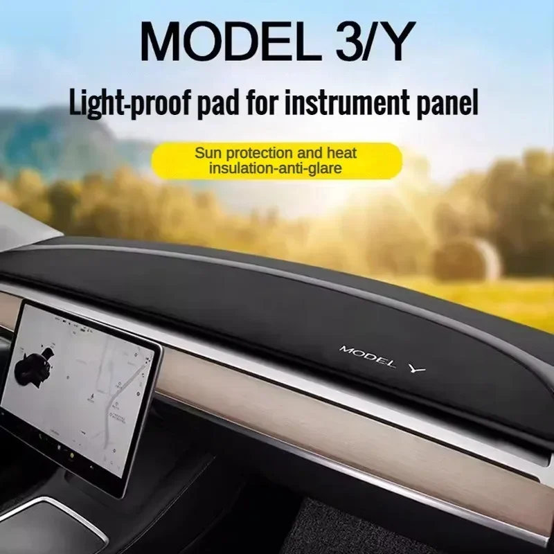 

Чехол на приборную панель с защитой от ультрафиолета для Tesla Model 3 Y S Highland 2024 2023 2022, аксессуары для центральной консоли, защитный коврик для приборной панели, солнцезащитный козырек