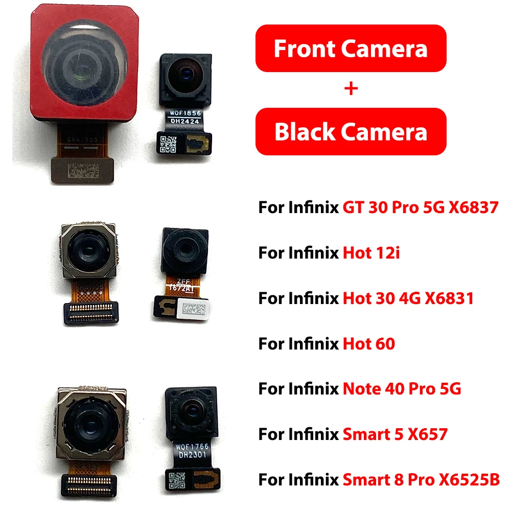 Top For Infinix GT 30 Pro 5G Hot 12i 30 4G 60 Back Big Main Camera Module And Front Small Camera Module Flex Cable