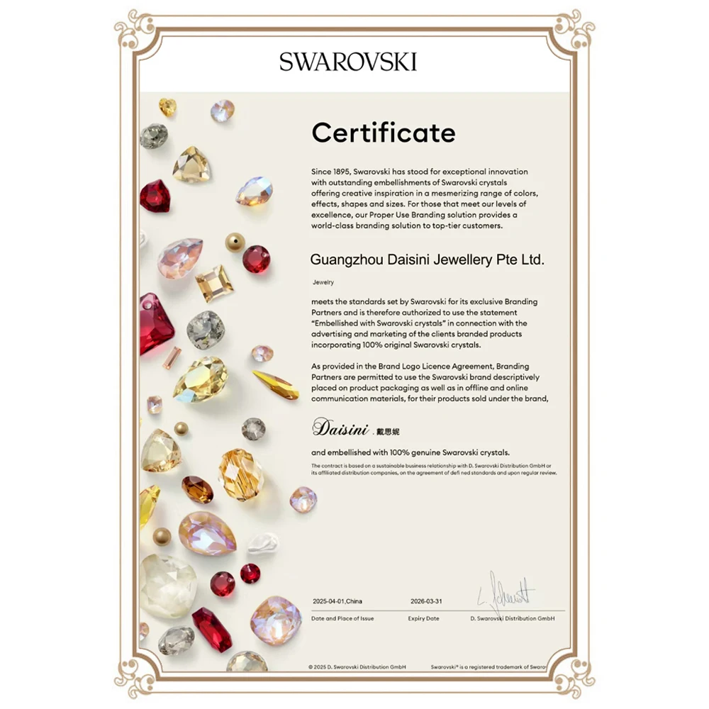 Daisini Bi Color Finger Ring Embellished with Premium Grade Crystal From Swarovski for Women Elegant Flicker New Product Gifts