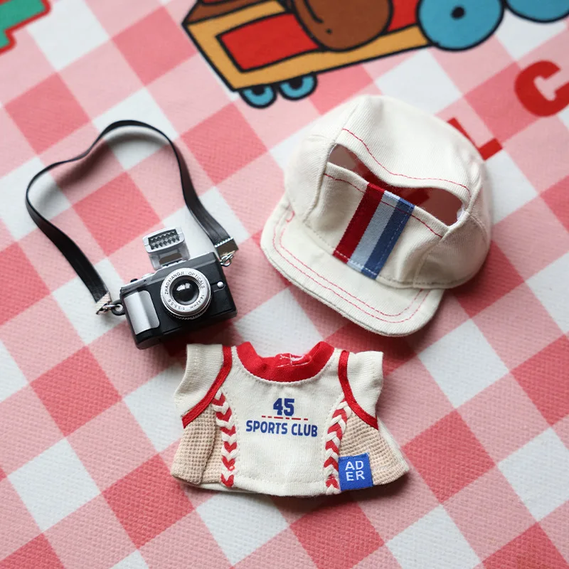 For Labubu Clothes American Baseball Suit 17cm Doll Dressing Game Vinyl Pendant Doll Clothing DIY Sportswear Boy Gift Toy