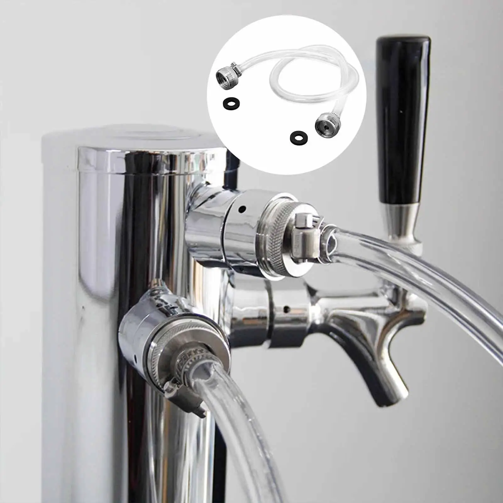 Clear Beer Line Hose 60cm ABS Brewing Tubing Kit for Efficient Cleaning of Draft Beer Tap Systems at Home