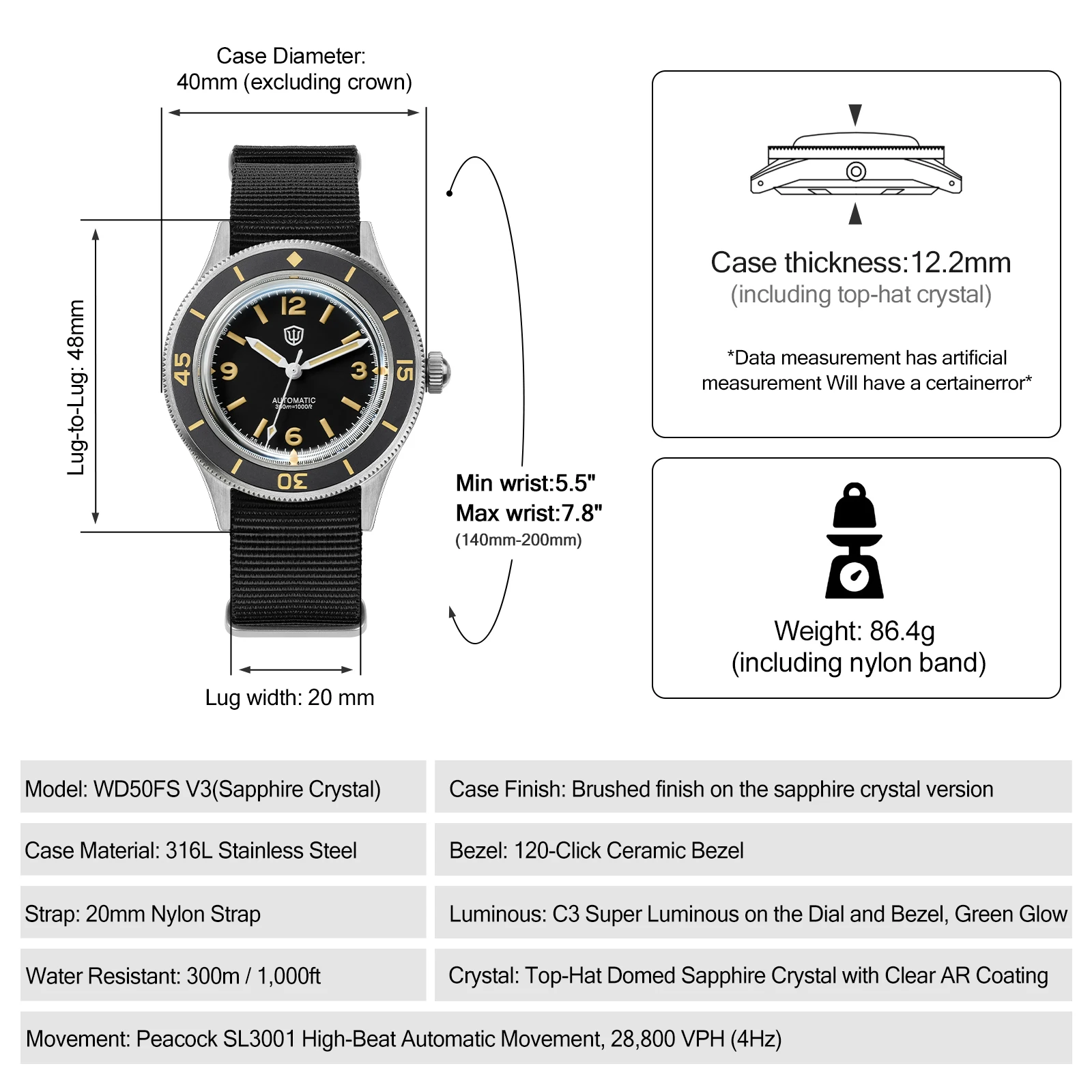 Relógio Automático Watchdives  - Titanium Sport Watch avaliação e preço