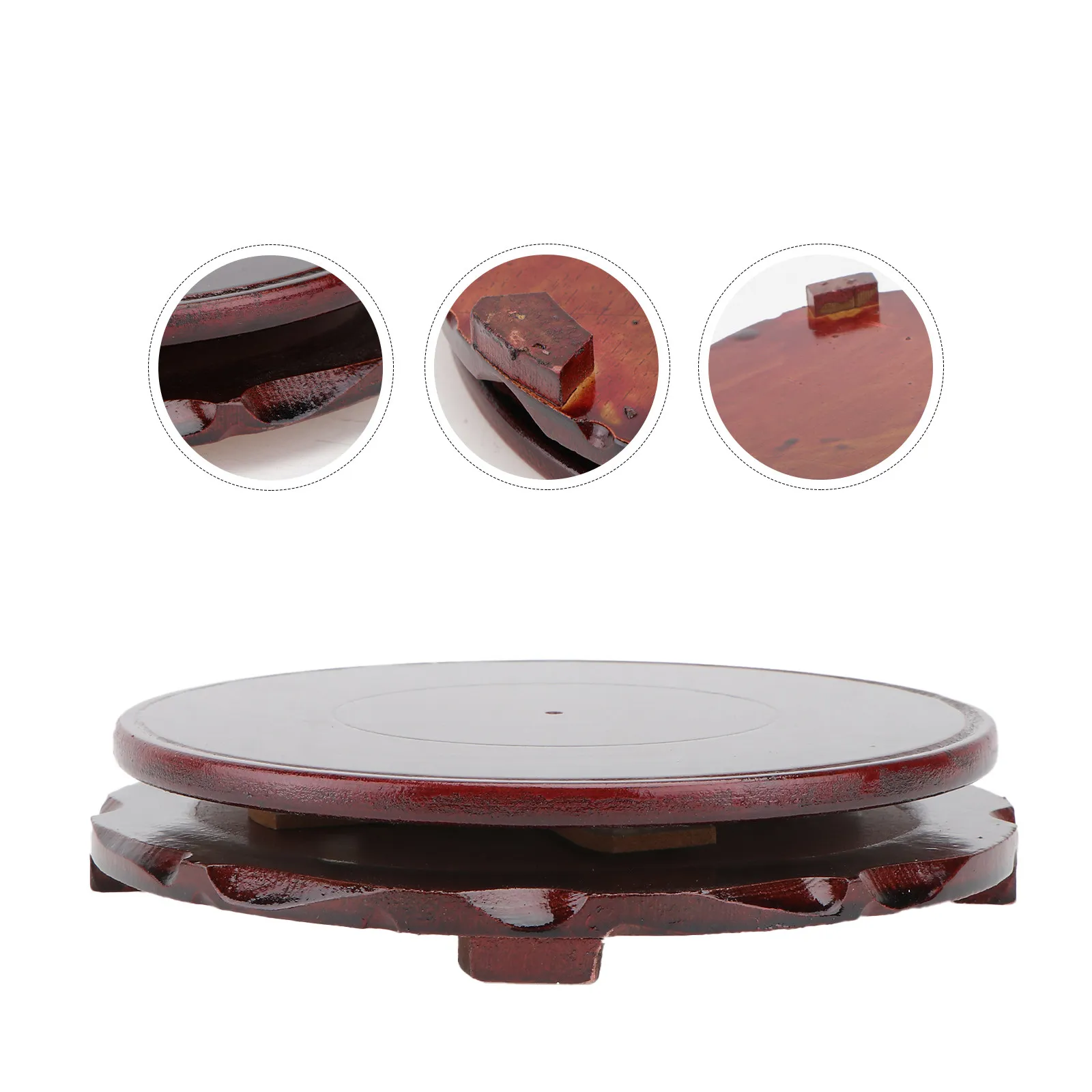 1Pcs Rotatable Flowerpot Stand High Quality Simulation Wood Flowerpot Pedestal for Desktop Floor Protection Craft Adornment