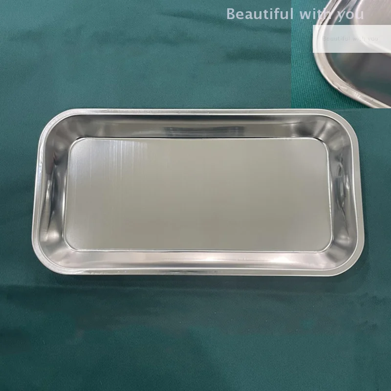 

1pcs Kitchen Tray Stainless Steel Square Storage Tray Dental Medical Tool Nail Tattoo Dental Medical Device Supplies Tray Dish