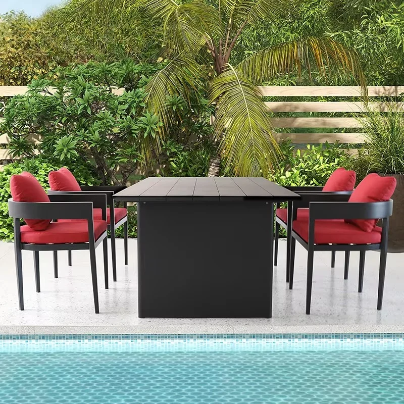 #Modern Design Outdoor Dining Furniture Sets Metal Table and Chairs for Garden or Restaurant Use