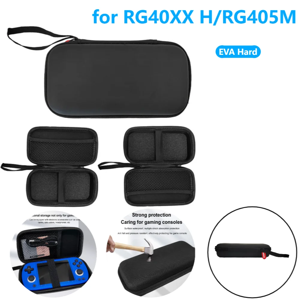 EVA Hard Carrying Case for ANBERNIC RG40XX H/RG405M Handheld Game Console Shockproof Travel Protective Case with Hand Strap