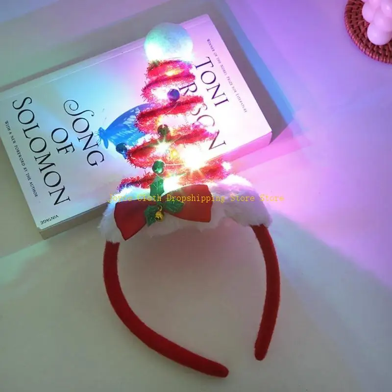 الأحمر شجرة عيد الميلاد أغطية الرأس الربيع عقال الكرتون حزب زي الشعر Accessori 10CD #2
