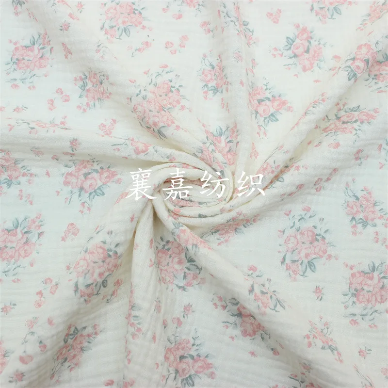 135x50 سنتيمتر مزدوجة الشاش الأزهار الطفل نسيج كريب القطن ، لبيجامة الاطفال الملابس المواد الخياطة القماش