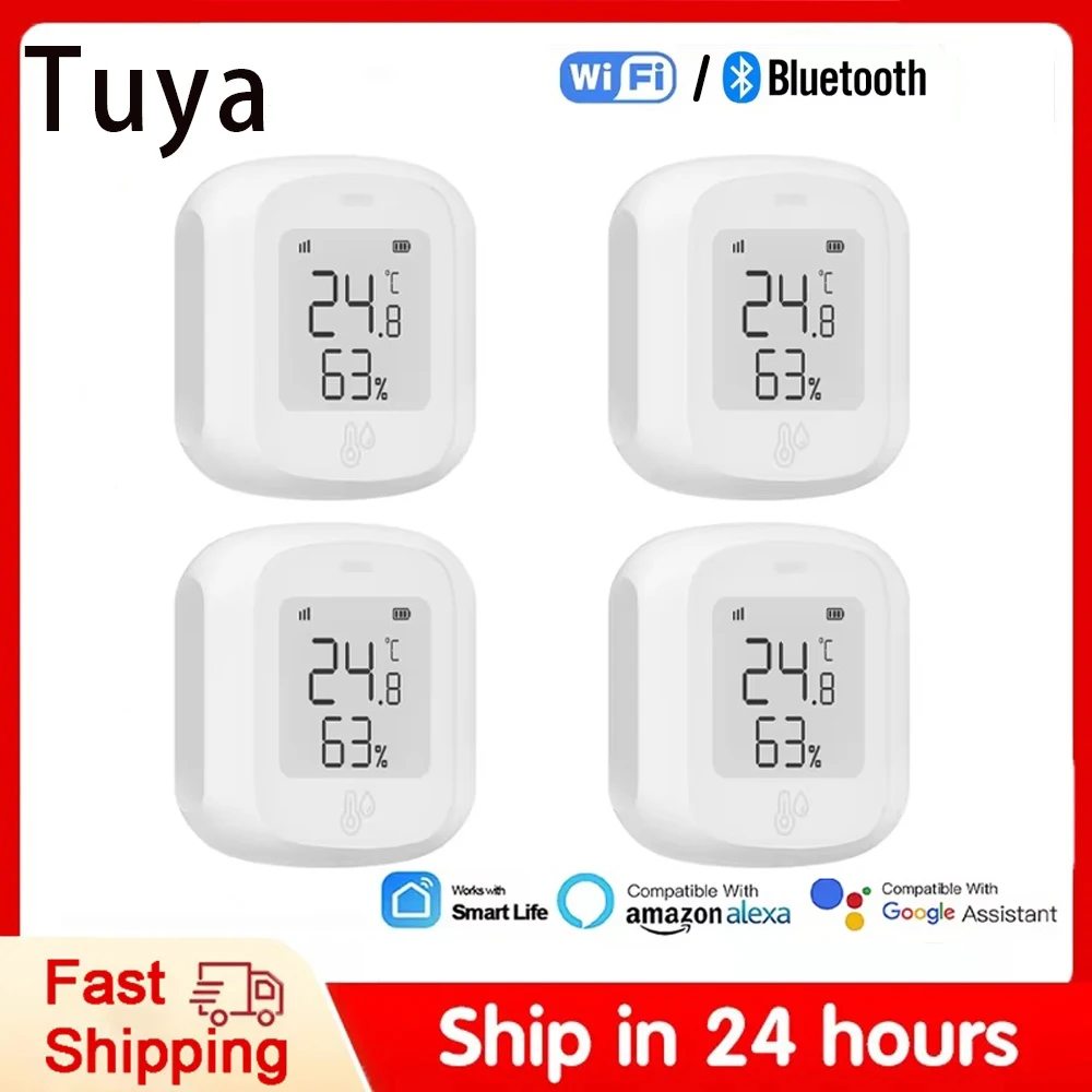 

Датчик температуры и влажности Tuya ZigBee/WIFI, светодиодный экран, связь для умного дома, термогигрометр, голосовое управление Google Home Alexa