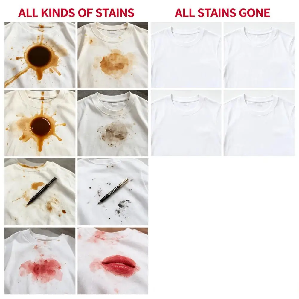 1Bag 20Pcs Clothes Stain Removal Wet Wipes Individual Wrapped Cleaning Wipes For Clothes Fabric Mini Instant Cleaner - view 4