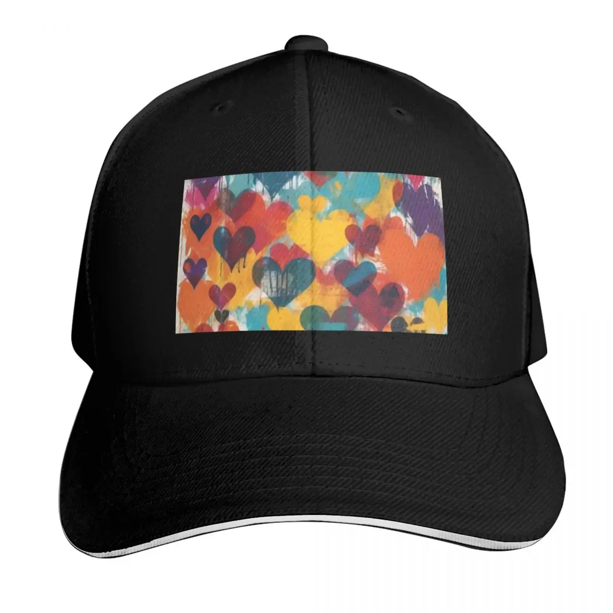 Colorful Graffiti Hearts - Vibrant Abstract Love Art Baseball Cap Sun Cap Luxury man cap Bobble Hat Hats Woman Men's