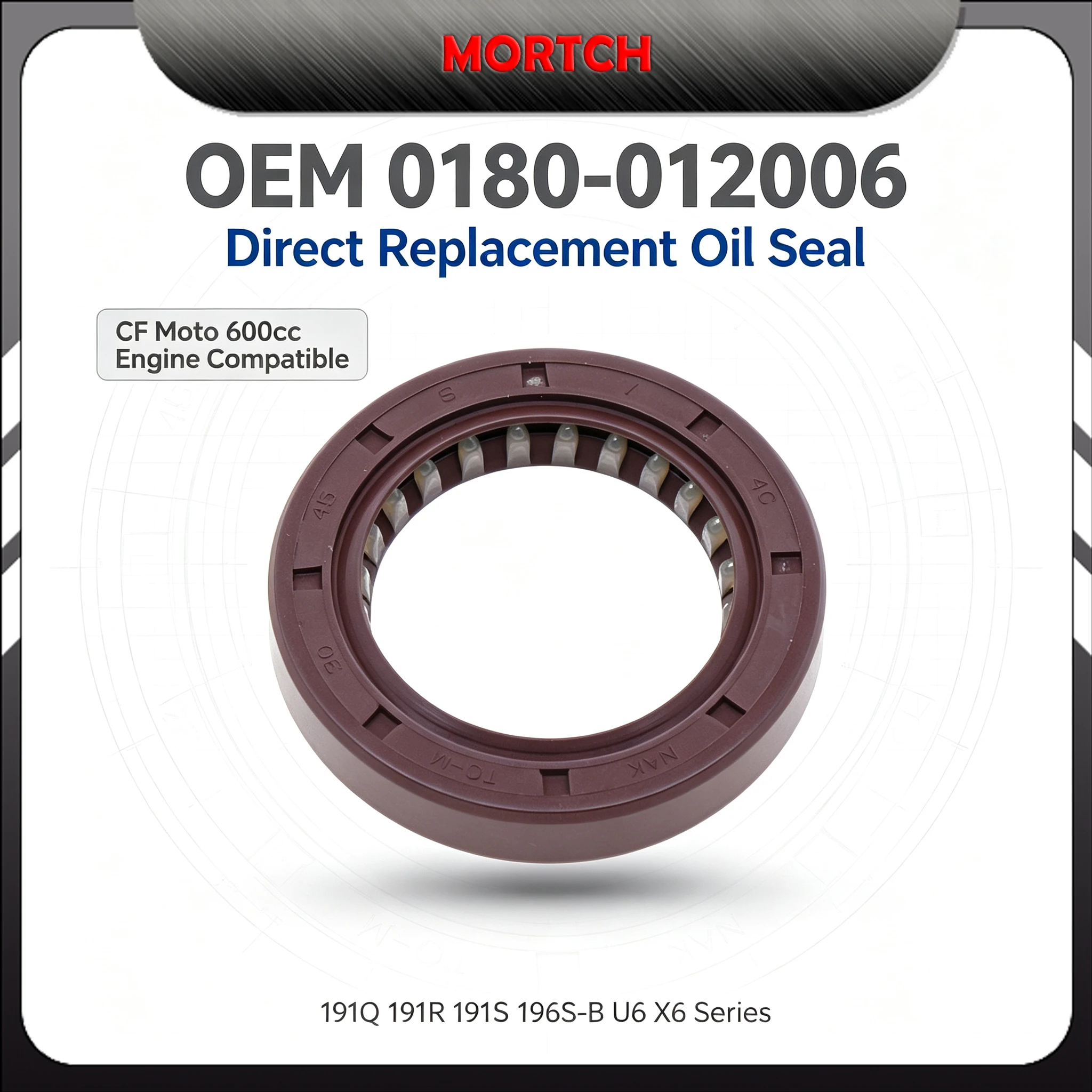 30x45x8 Oil Seal OEM 0180-012006 For CF Moto 600cc 191Q 191R 196S-B U6 X6 ATV UTV Engine Seal
