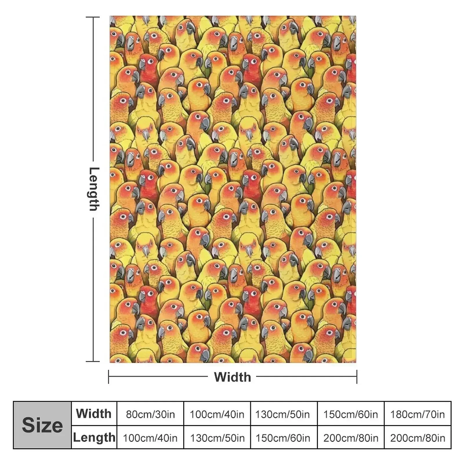 Sun Conures Throw Blanket Flannel Fabric Flannels Blankets