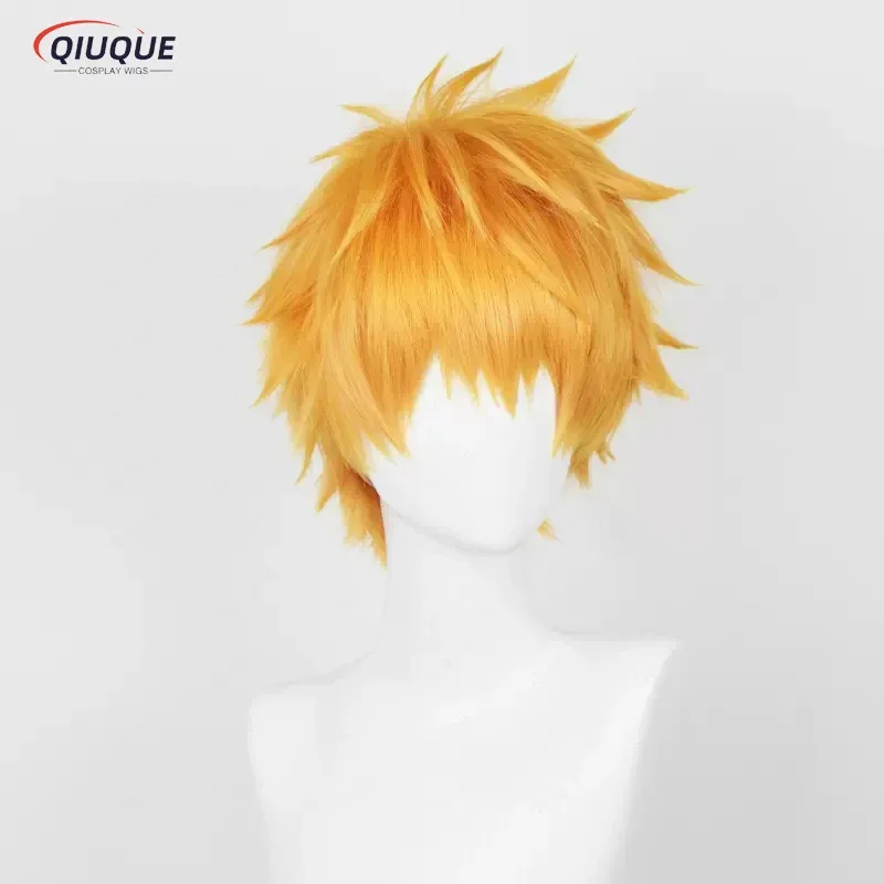 

COSda@Anime Bleach Kurosaki Ichigo Cosplay Wig Kunigami Rensuke Short Orange Heat Resistant Synthetic Cosplay Costume Wig + Wig