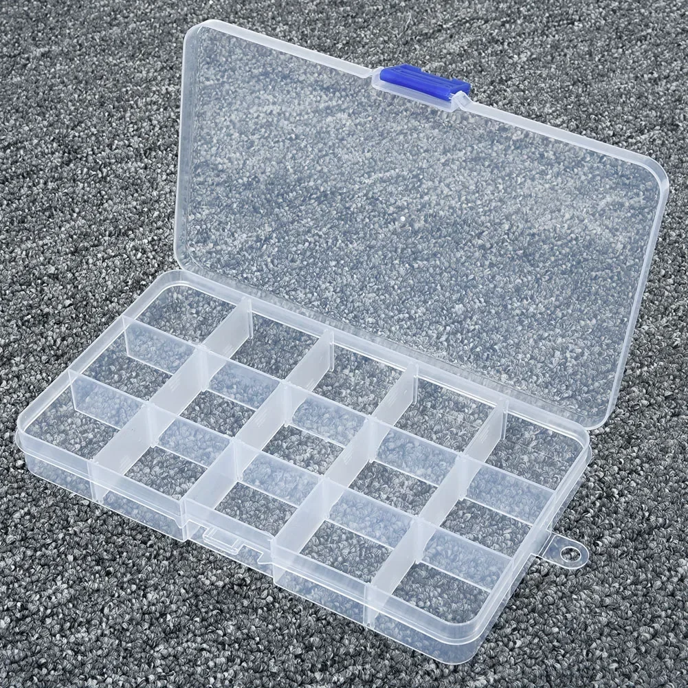 10/15/24/36 Grids Adjustable Plastic Jewelry Beads Pills Nail Tips Storage Box Case Container Organizer Container Home Supplies