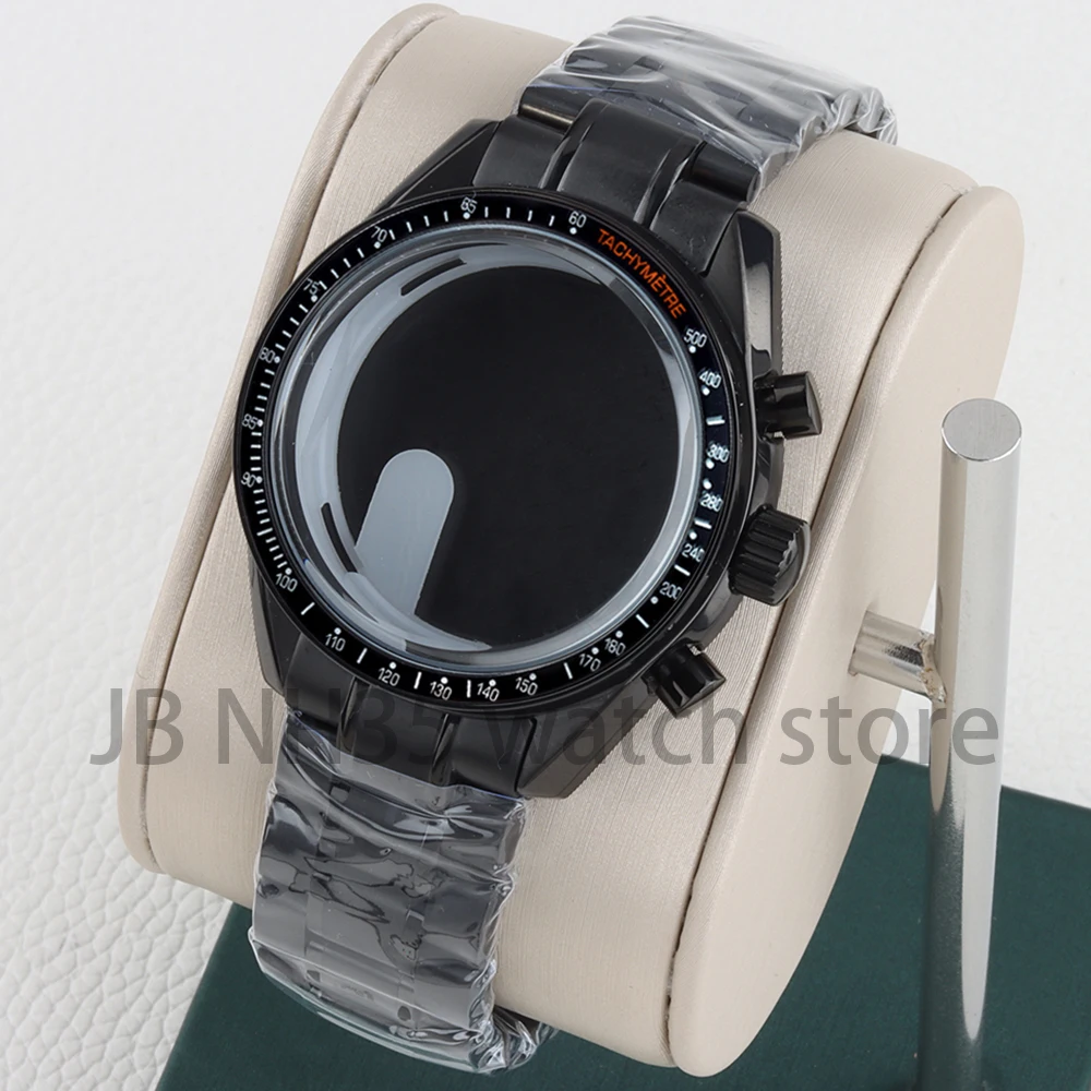 

Black VK63 Case Fit Speed Master Stainless Steel 40MM Men's Watch Cases 32.5MM Dial Fit Quartz Chronograph VK63 VK64 Movement