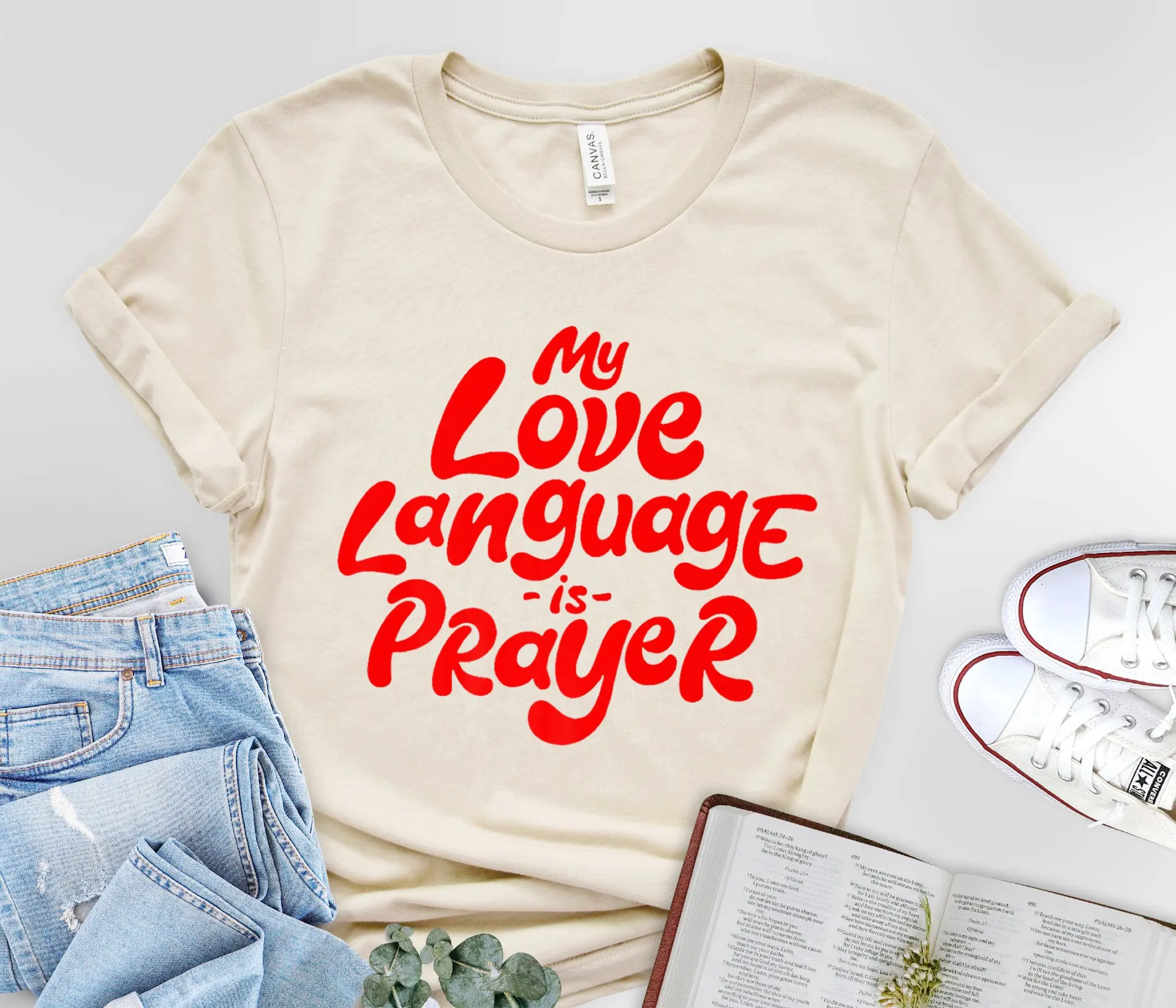 my love language is prayer slogan women t-shirt new fashion individuality casual female shirt trend holiday trip comfort tee