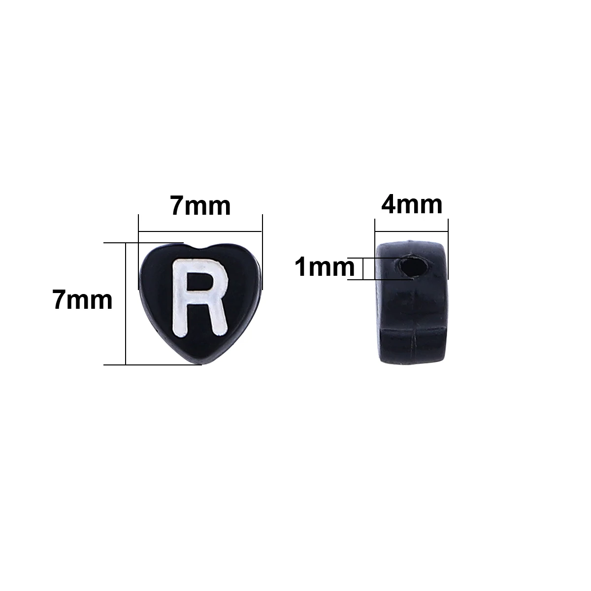 

7x7x4mm Black Round Acrylic Letter Beads Alphabet Loose Beads For Jewelry Making DIY Necklace Bracelet Handmade Craft