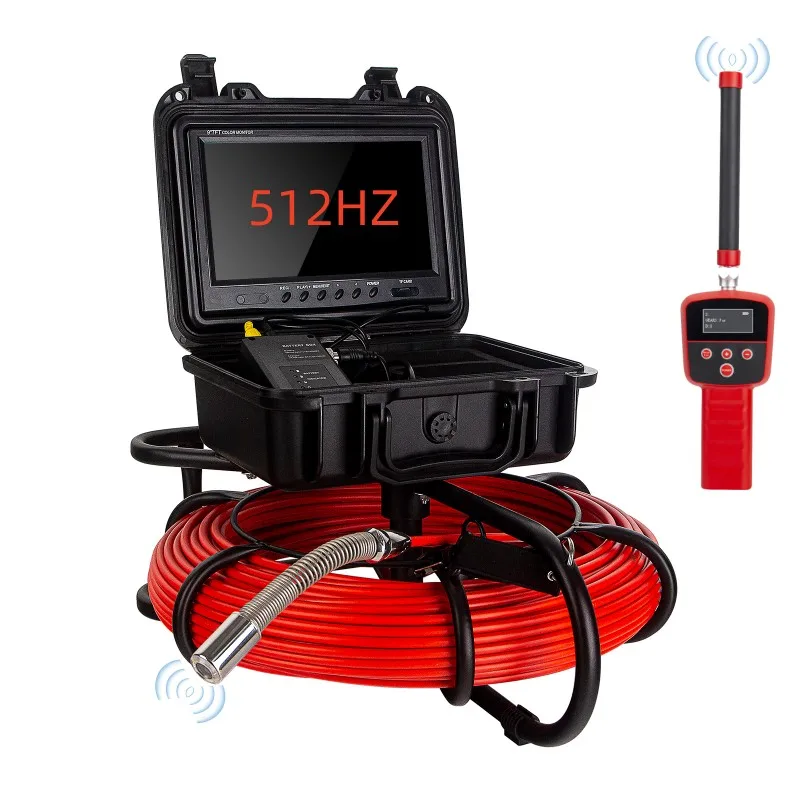 

SYANSPAN 9Inch Monitor Centralizer 512Hz Sonde and Self Leveling Drain Pipe Inspection Camera With Locator/Receiver Pipe Camera