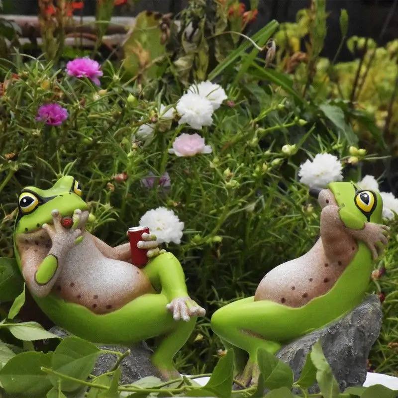 

American Simulation Animal Resin Frog Ornaments Courtyard Garden Balcony Figurines Craft Layout Landscaping Sculpture Decoration