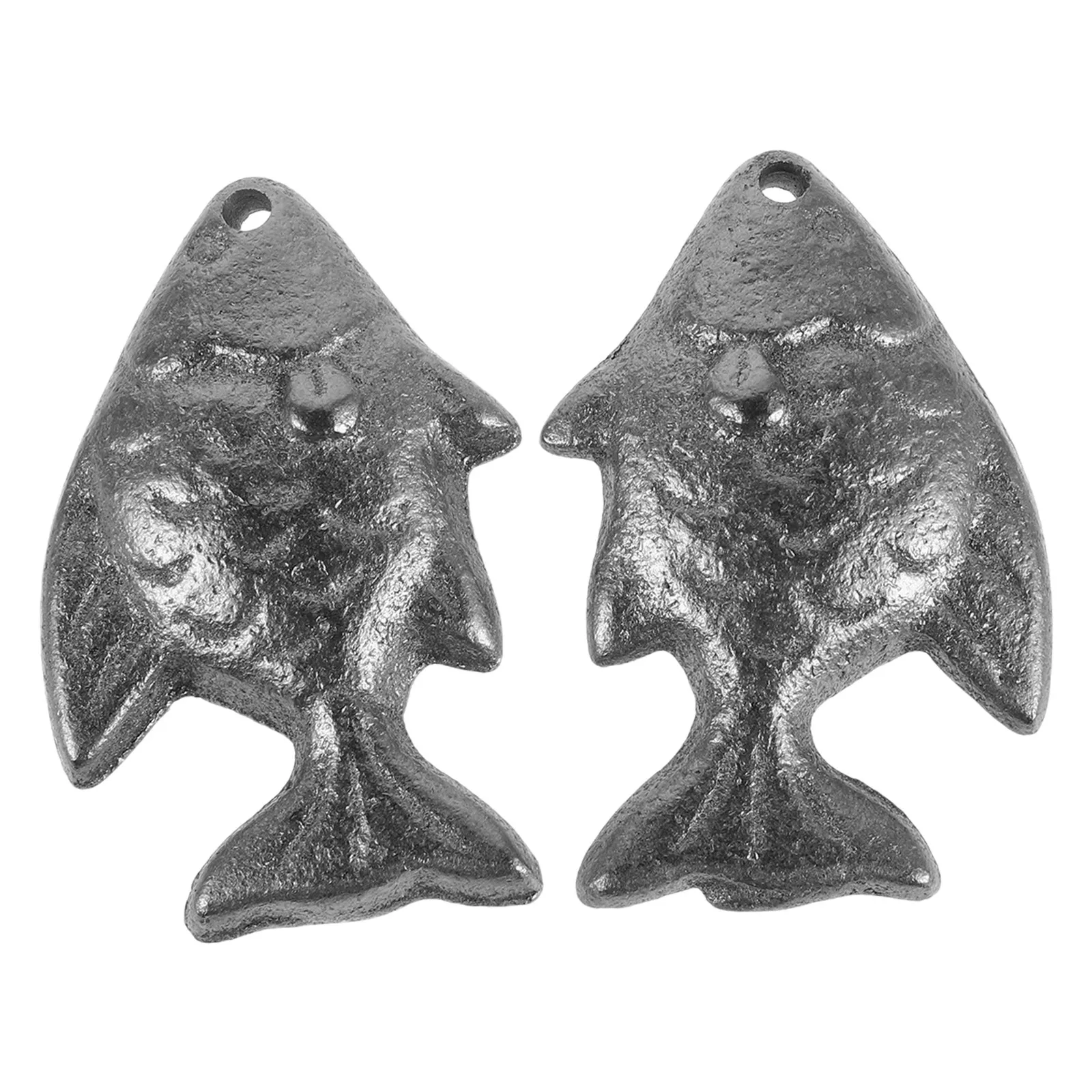 2 Pcs Iron Cooking Tools Cast Garden Sculpture Supplement Healthy Fish Family Food Grade