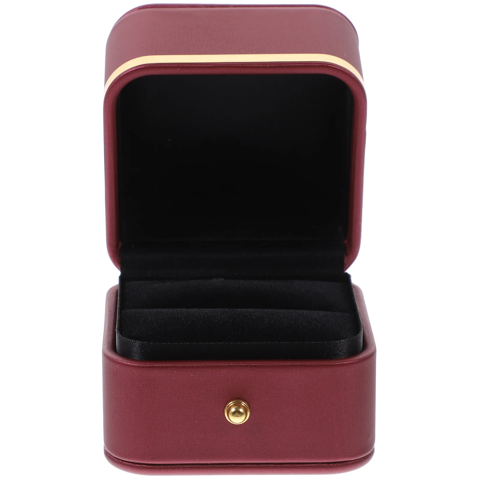 

Square Box Jewelry Display Storage Case Dustproof Engagement Wedding Ring Packaging Holder Pu Gift Box Ring Organizer
