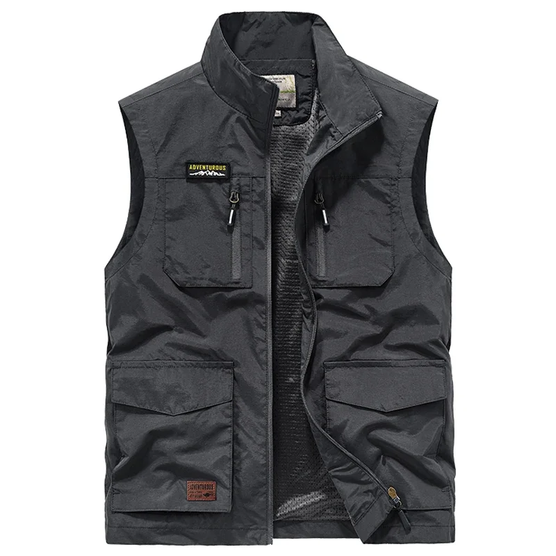 Gilet da campeggio esterno da uomo Gilet multitasche tattico militare Techwear Escursionismo Gilet da pesca Fotografia Safari Gilet cargo da uomo