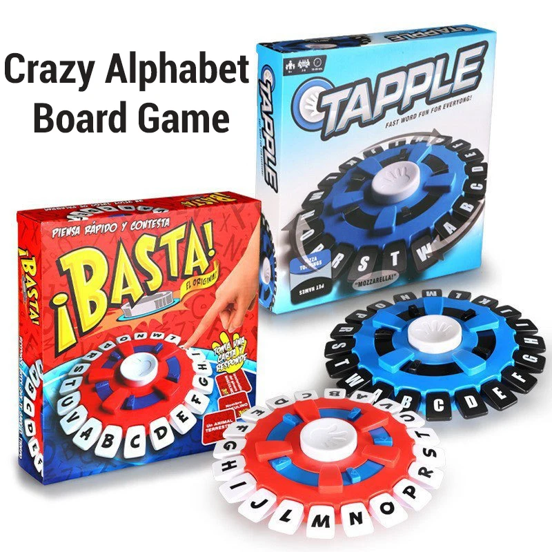 

Новая испанская английская игра-таблер Basta, семейная настольная игра, быстрое мышление, нажимные буквы, настольные игры, подарок