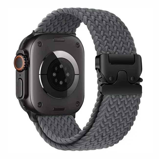 Gevlochten band Solo Loop voor Apple Watch Ultra2 49 mm 46 mm 44 mm 45 mm 42 mm 40 mm 41 mm Parachuteknopband Serie 10 9 SE 8 7 6 5 4