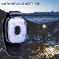 1pc USB Charging LED Headlights Clip Lights Multifunctional Portable Warning Camping Pocket Running Lights Emergency Lights A9W5