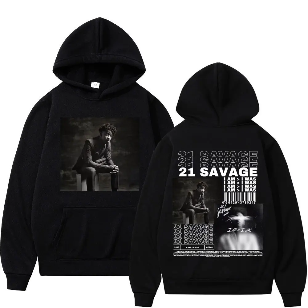 

Rapper 21 Savage Music Album Graphic Hoodie Autumn Winter High Quality Fleece Sweatshirt Men's Women's Fashion Hip Hop Pullovers