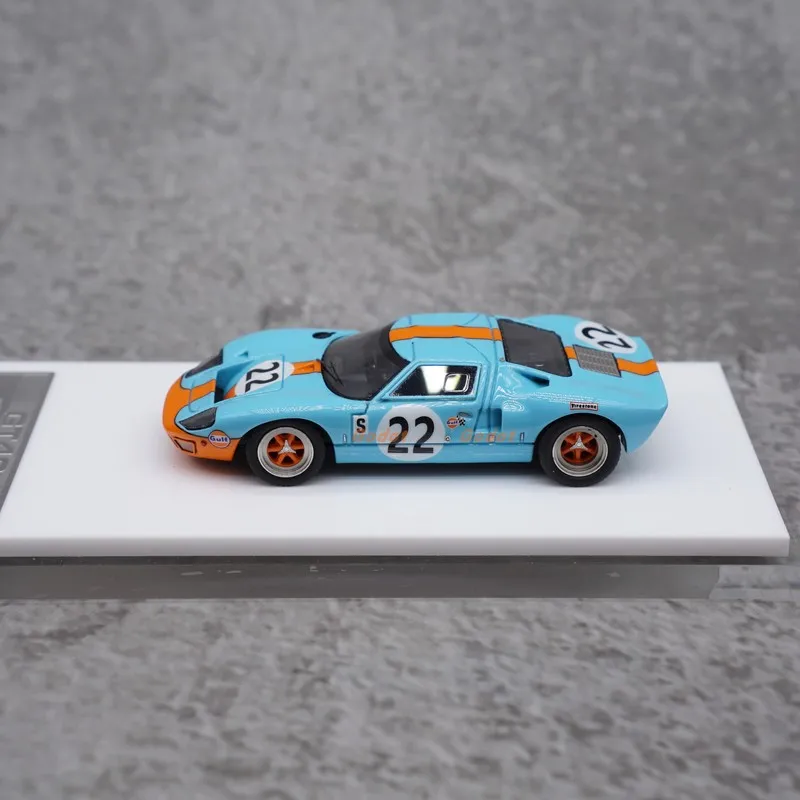 جديد في المخزون My64 1:64 Ford Gt40 Mki # 22 زيت الخليج الراتنج سيارة مصغرة دييكاست فورد السوبر الحلي ألعاب مخصصة هدية للأطفال